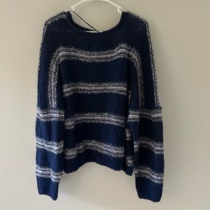 FREE PEOPLE Oversized knit sweater- Blue Stripes - Size S